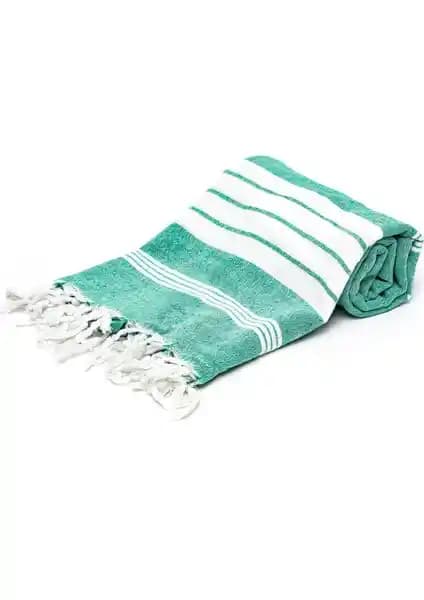 Rosa Bianca Yeşil Beyaz Şeritli Yıkanmış Pamuk Peştamal: Estetik ve Fonksiyonellik Bir Arada