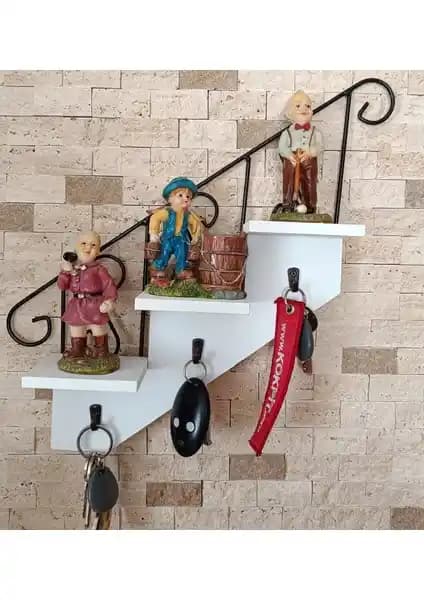 Royal Hediyelik Dekoratif Merdiven Model Anahtar Askılığı Ev Dekorasyonuna Şık Dokunuş