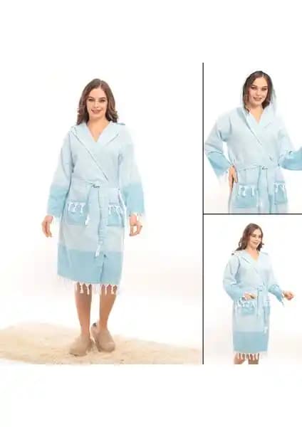 Rozet Tekstil Hürrem Püsküllü Kapüşonlu Bornoz: Şık ve Çok Yönlü Kullanım İçin Uygun