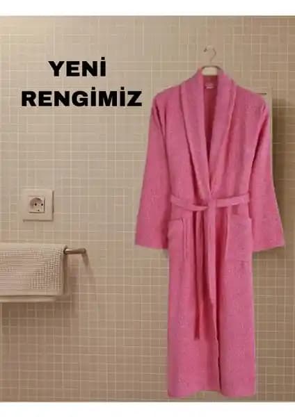 Rozet Tekstil Narçiçeği Büyük Beden Cepli Şal Yaka Bornoz Günlük ve Spa Kullanımı İçin