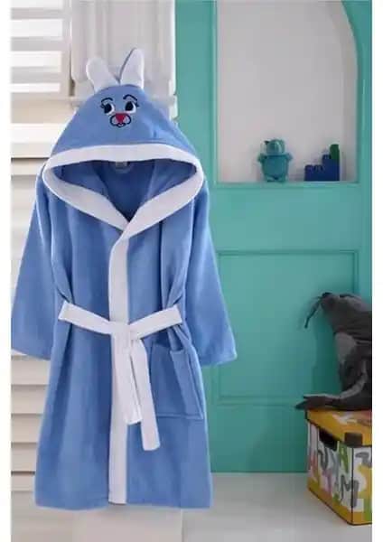 Safir Home Tekstil Tiny Tavşan Kulaklı Kapüşonlu Bornoz Çocuklar İçin Rahat ve Eğlenceli Tasarım