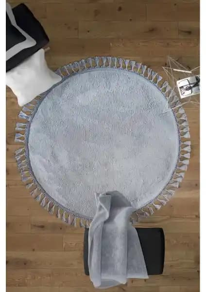 Saraz Halı Comfort Puffy Gri Yuvarlak Halı Modern Tasarım ve Dayanıklılık Sağlar