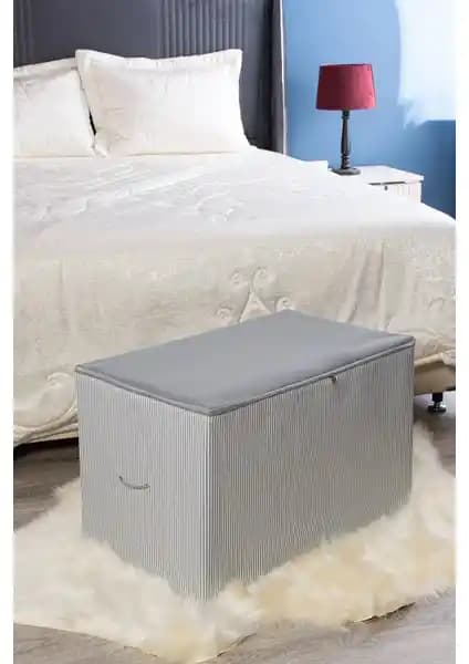 Serstil Büyük Boy Antrasit Çizgili Hurç: Şık ve Fonksiyonel Depolama Çözümü