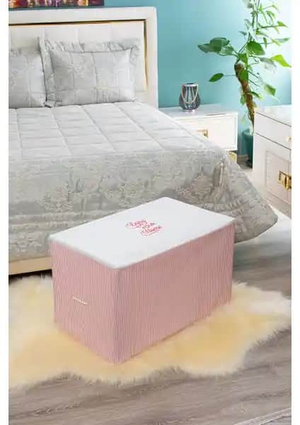 Serstil Büyük Boy Baskı Detaylı Pembe Çizgili Hurç ile Evinizi Düzenleyin