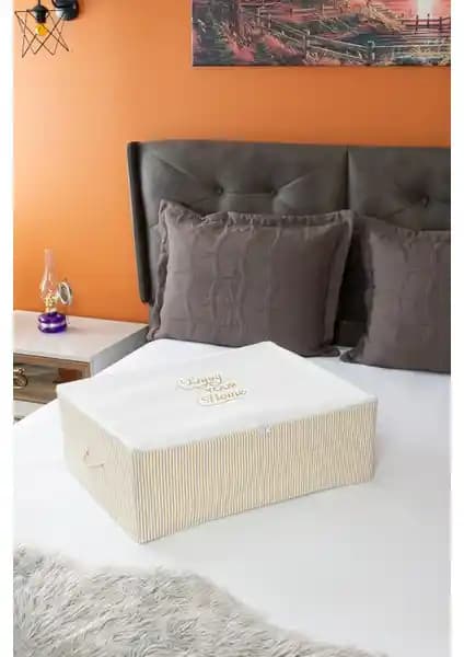 Serstil Büyük Boy Baza Altı Hurç Bej Çizgili Fonksiyonellik ve Estetiğin Uyumunu Sunar