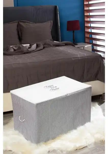 Serstil Büyük Boy Gri Çizgili Hurç ile Eşyalarınızı Güvenle Saklayın ve Düzenleyin