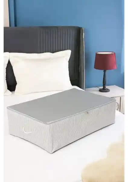 Serstil Mega Boy Baza Altı Hurç Antrasit Çizgili Dayanıklı Saklama Çözümü