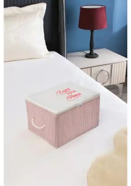 Serstil Mini Boy Baskı Detaylı Pembe Çizgili Hurç ile Pratik ve Şık Düzenleme Çözümü