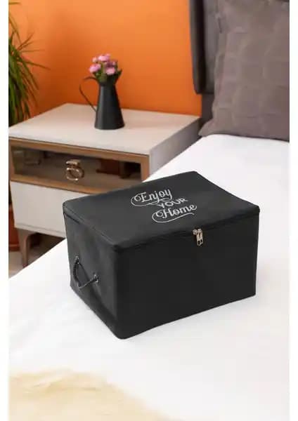 Serstil Mini Boy Baskı Detaylı Siyah Hurç: Şık ve Fonksiyonel Depolama Çözümü