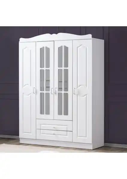 Setay Country Kuzey 4 Kapaklı Gardırop Modern Tasarım ve Geniş Depolama Alanı