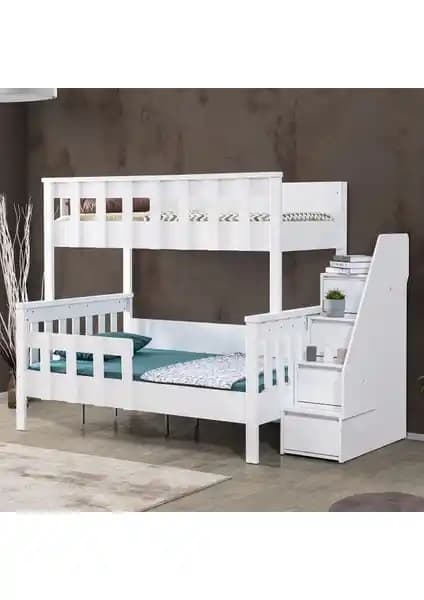 Setay MDF Profil Ranza Beyaz Modern Çok Amaçlı Çocuk ve Genç Odası Yatakları