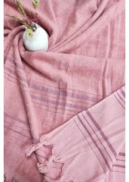 Sevim Tek Yüzlü Pamuk Havlu Peştemal Gül Kurusu Modern Tasarım ve Yüksek İşlevsellik