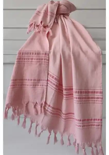 Sevim Tek Yüzlü Pamuk Havlu Peştemal Pembe - Modern ve Pratik Plaj ve Hamam Aksesuarı