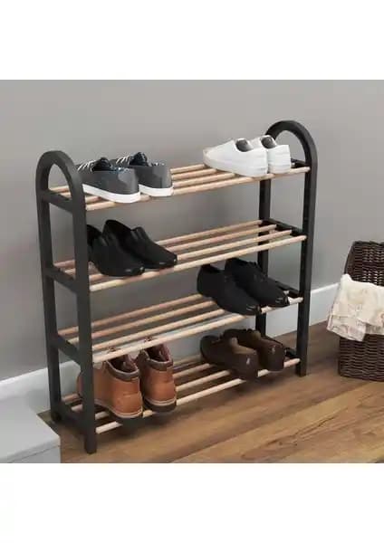 Sinbo Ahşap 4 Katlı Ayakkabılık Modern ve Dayanıklı Depolama Çözümü