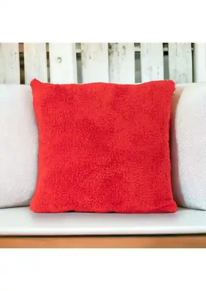 Sk Home Çift Taraflı Kuzu Peluş Teddy Puffy Polar Kırlent Kılıfı 43x43 cm Şık ve Konforlu Dekorasyon Ürünü