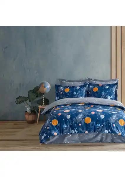 Soley Galaxy %100 Pamuklu Çift Kişilik Nevresim Takımı Uzay Temasıyla Estetik ve Konfor Sunar