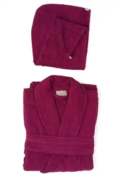 Soley Mayda %100 Pamuklu Kadın Bornoz ve Saç Bonesi Seti Konfor ve Şıklık Sunar