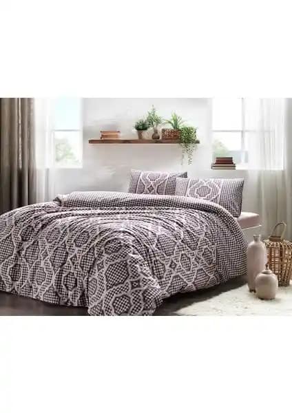 Taç Evana Mor Çift Kişilik Ranforce Nevresim Takımı Yatak Odası Şıklığı ve Konforu