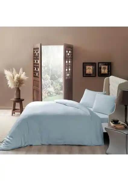 Taç Everyday Saten Nevresim Takımı Mint Renk Çift Kişilik Yatak Dekorasyonu