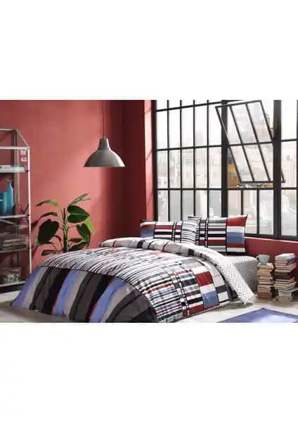 Taç Foster Mavi Tek Kişilik Nevresim Takımı Modern ve Şık Tasarımıyla Konfor Sunar