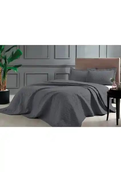 Taç Glory Antrasit Çift Kişilik Yatak Örtüsü Seti: Modern ve Şık Tasarım Özellikleri