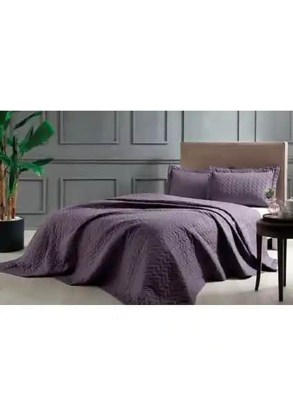 Taç Glory Mürdüm Çift Kişilik Yatak Örtüsü Seti Modern ve Şık Tasarımıyla Odalarınıza Zarafet Katar