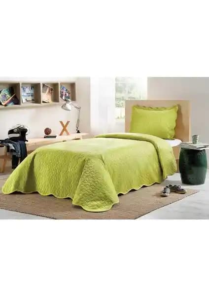 Taç Happy Days Tek Kişilik Cubix Açık Yeşil Yatak Örtüsü Seti Modern ve Dayanıklı Tasarım