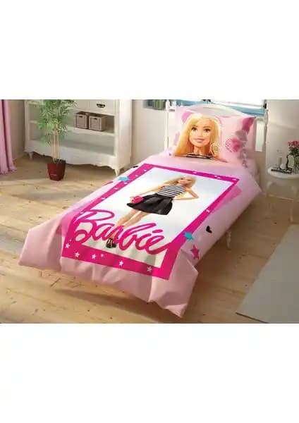 Taç Lisanslı Barbie Çek Canlandırıcı Tek Kişilik Nevresim Takımı Çocuk Odası Dekorasyonu