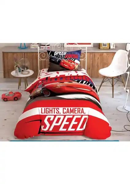 Taç Lisanslı Disney Cars Çocuk Nevresim Takımı 160x220 cm Yatak Seti