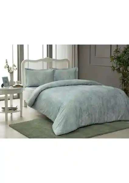 Taç Pamuk Saten Nevresim Takımı Carol Mint Çift Kişilik Modern Tasarım ve Yüksek Kalite