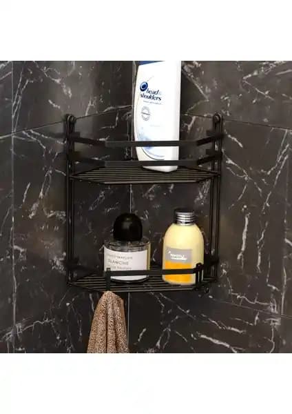 Tekno-tel 2 Katlı Banyo Rafı: Modern ve Dayanıklı Köşe Rafı Çift Katlı Tasarım