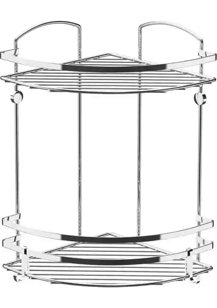 Tekno-tel 2 Katlı Kanca Krom Banyo Rafı Modern ve Dayanıklı Tasarım Özellikleri