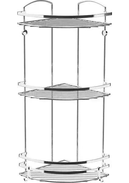 Tekno-tel 3 Katlı Banyo Köşe Rafı Modern Tasarım ve Dayanıklılık Sağlar