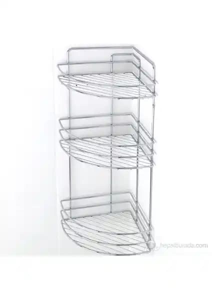 Tekno-tel 3 Katlı Kanca Banyo Rafı BK053: Dayanıklı ve Şık Banyo Organizasyonu Çözümü