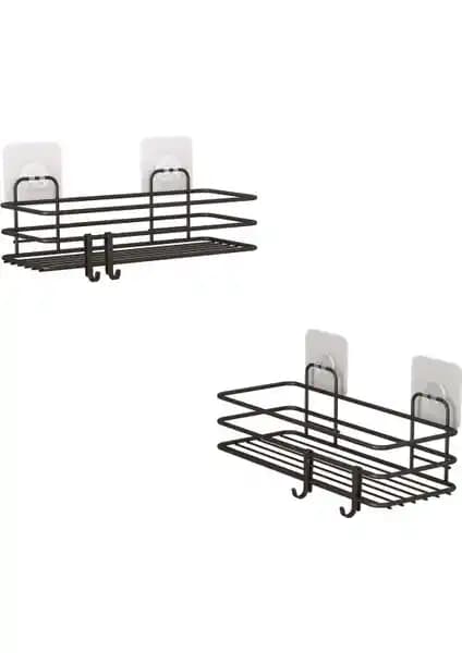 Teknotel ST217H Yapışkanlı Modern Banyo ve Mutfak Rafı 30x12 cm Şık Tasarım