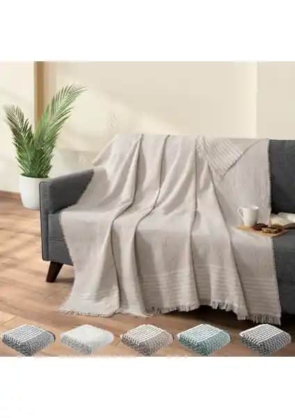 Teksnil Home Sürdürülebilir ve Çok Amaçlı Kanepe Örtüsü 170x200 cm Bej Renkli