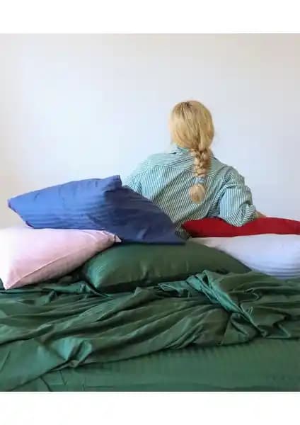 Tekstil Home Lüx Otel Serisi Tek Kişilik Çizgili Pamuk Saten Nevresim Takımı