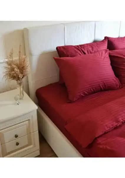 Tekstil Home Otel Serisi Çizgili Pamuk Saten Nevresim Takımı 160x220 cm