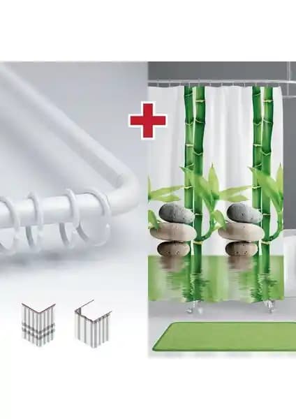 Tropik Home Bamboo Desen Banyo Perdesi Şık ve Fonksiyonel Tasarım Özellikleri