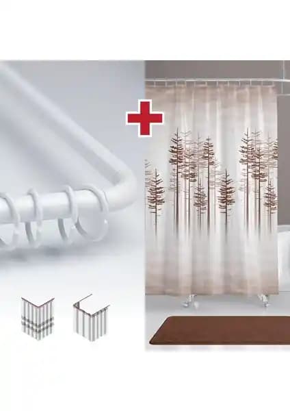 Tropik Home Kahverengi Ağaç Desenli Polyester Banyo Perdesi Özellikleri ve Kullanım İpuçları