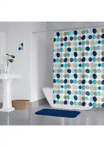 Tropik Home Renkli Noktalı Banyo Perdesi Estetik ve Fonksiyonel Tasarım Özellikleri
