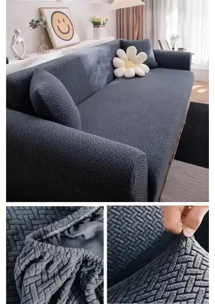 Tuchmall Tuğla Desen Modern Koltuk Örtüsü 180x230 cm Kaymaz ve Kolay Kullanım