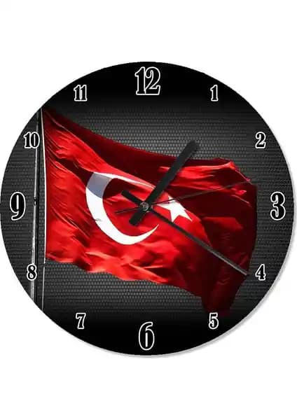 Türk Bayrağı Temalı Duvar Saati: Milliyetçi ve Estetik Dekorasyon Seçeneği