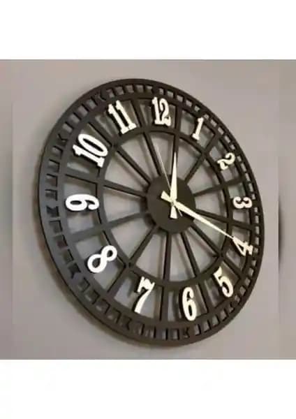 Ümra Lazer Ahşap Dekoratif Duvar Saati: Modern ve Şık Tasarımıyla Evinize Estetik Katın