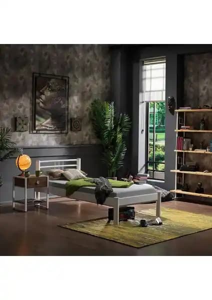 Unimet Asos-S Tek Kişilik Ferforje Metal Karyola Beyaz Modern Tasarım ve Dayanıklılık