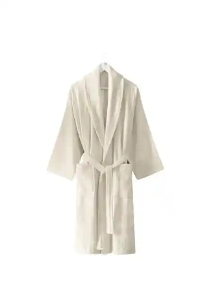 Ural Store Bay-Bayan Pamuk Bornoz Krem Renkli Yüksek Kalite ve Konfor Sağlayan Tasarım