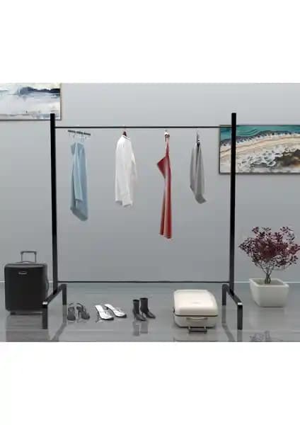 Uyan Ayaklı Metal Konfeksiyon Askısı Dayanıklı ve Estetik Mağaza Kullanımı İçin