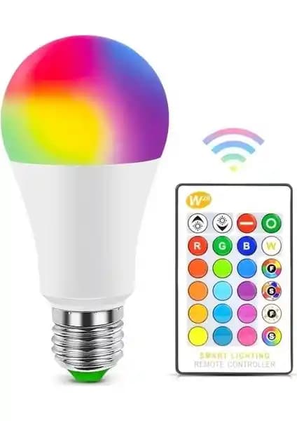 Uzlight RGB LED Ampul 10W modern enerji tasarruflu renk değiştiren akıllı aydınlatma