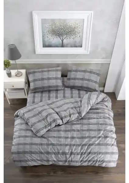 Valezium Gri Ekose Çift Kişilik Nevresim Takımı: Şık ve Dayanıklı Yatak Odası Çözümü