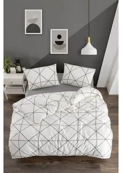 Valezium Mektup Desenli Tek Kişilik Nevresim Takımı: Şık ve Konforlu Yatak Dekoru